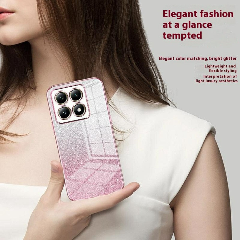 For Xiaomi 14T Case Electroplating Gradient Glitter TPU Phone Cover