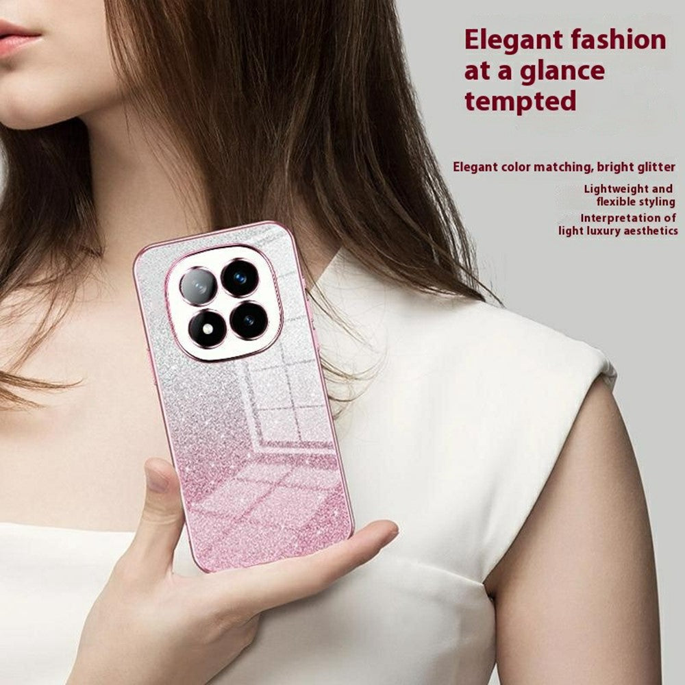 For Xiaomi Redmi Note 14 Pro+ 5G Case Electroplating Gradient Glitter TPU Phone Cover