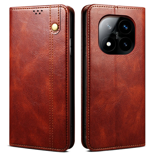 Xiaomi Redmi Note 14 Pro 5G / Xiaomi Poco X7 5G Wallet-Handyhülle – Poco X7 5G Crazy Horse Textur Waxy Leder Standfunktion