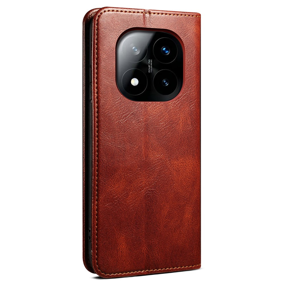 For Xiaomi Redmi Note 14 Pro 5G / Poco X7 5G Case Crazy Horse Texture Waxy Leather Wallet Stand Phone Cover
