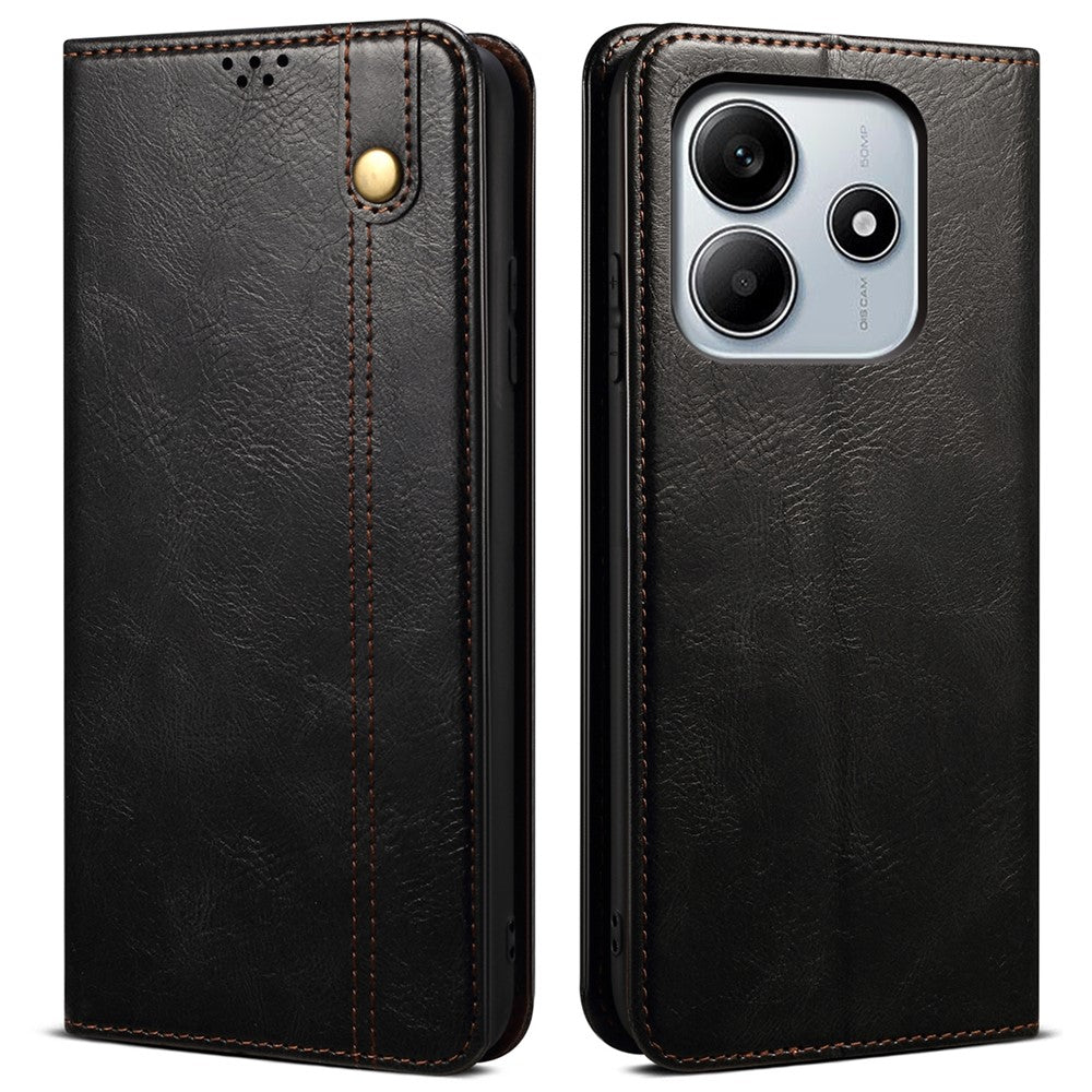 For Xiaomi Redmi Note 14 5G Case Crazy Horse Texture Waxy Leather Wallet Stand Phone Cover