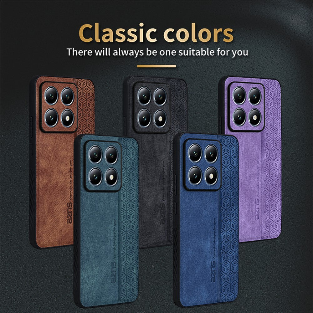 AZNS For Xiaomi 14T Pro Case Protective PU Leather Covered TPU Phone Shell