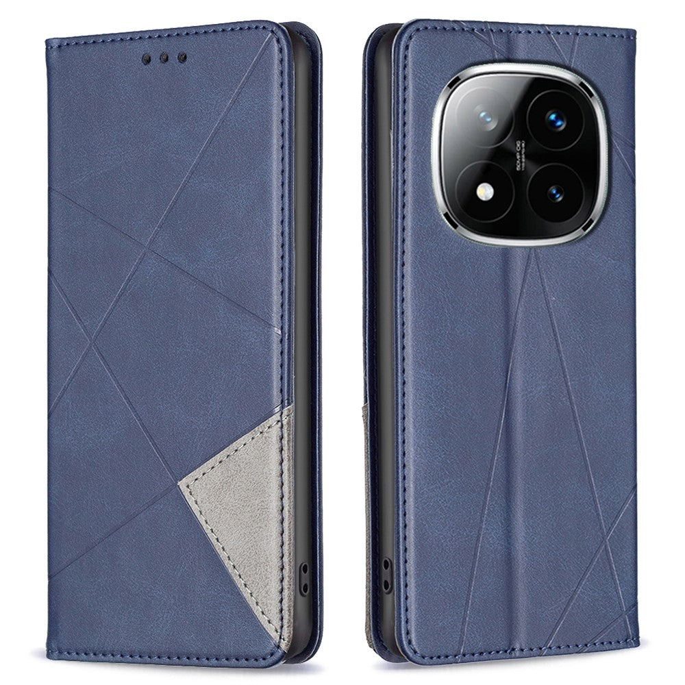 For Xiaomi Redmi Note 14 Pro+ 5G / Note 14 Pro 5G / Poco X7 5G Case Card Slots Geometry Imprint Leather Phone Cover