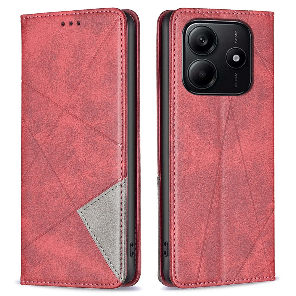 For Xiaomi Redmi Note 14 5G Case Card Slots Geometry Imprint Leather Phone Cover