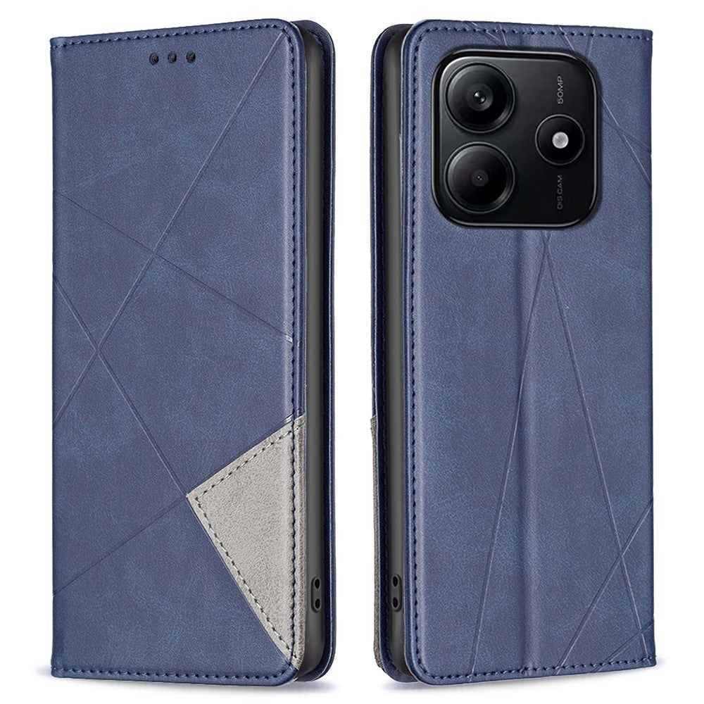 For Xiaomi Redmi Note 14 5G Case Card Slots Geometry Imprint Leather Phone Cover
