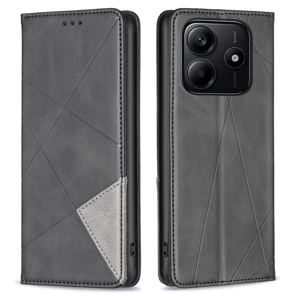 For Xiaomi Redmi Note 14 5G Case Card Slots Geometry Imprint Leather Phone Cover