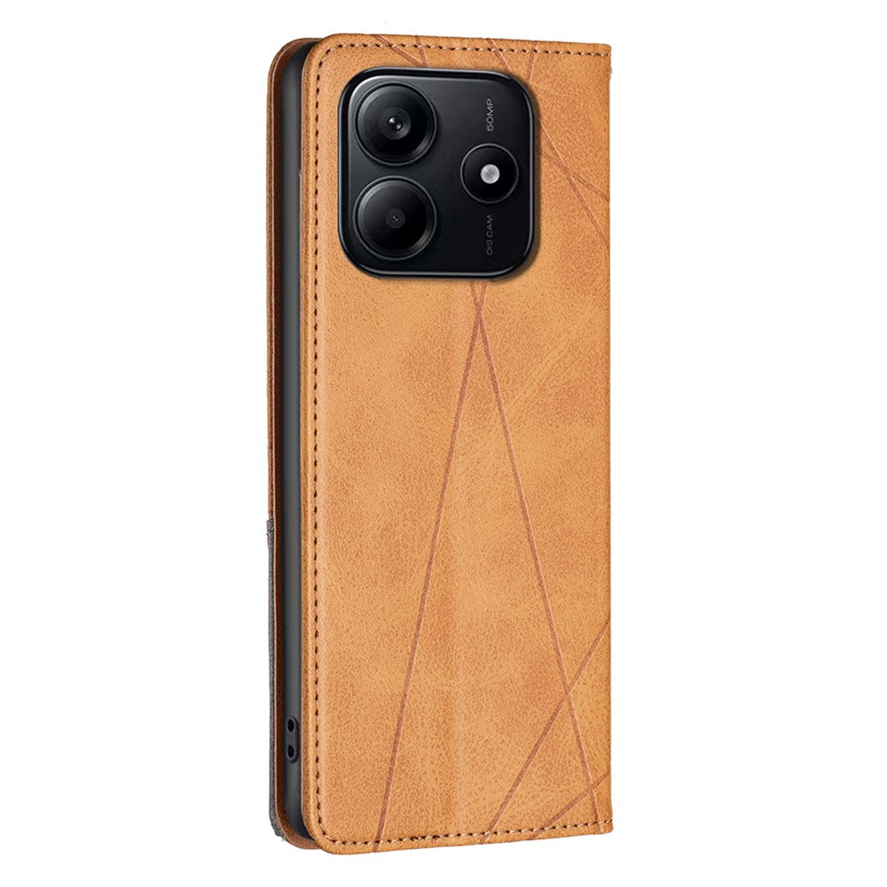 For Xiaomi Redmi Note 14 5G Case Card Slots Geometry Imprint Leather Phone Cover