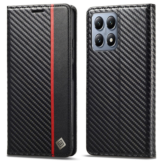 Xiaomi 14T Handyhülle – LC.IMEEKE Kohlefaser Textur Ständer Kartenhalter