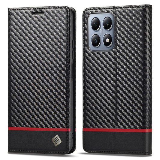 Xiaomi 14T Handyhülle – LC.IMEEKE Kohlefaser Textur Ständer Kartenhalter