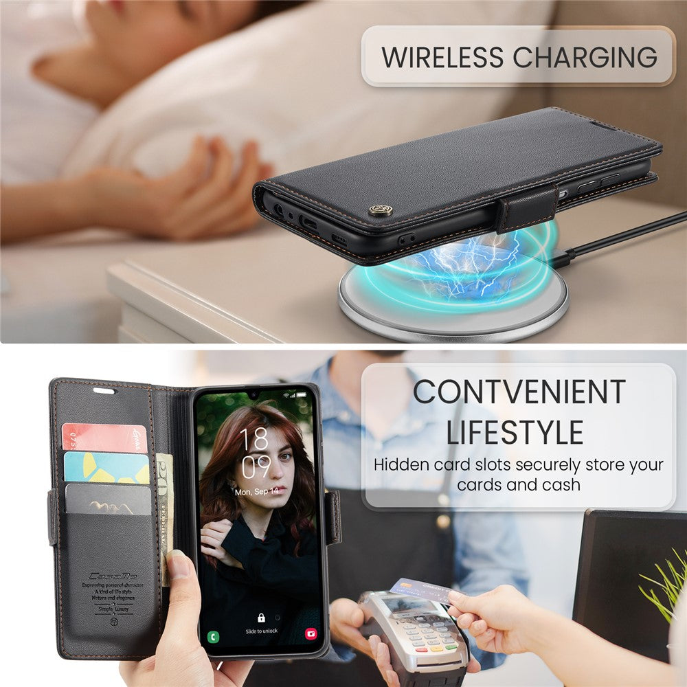 Galaxy A16 5G/4G Glänzende Wallet-Hülle – RFID-Schutz & Ständer