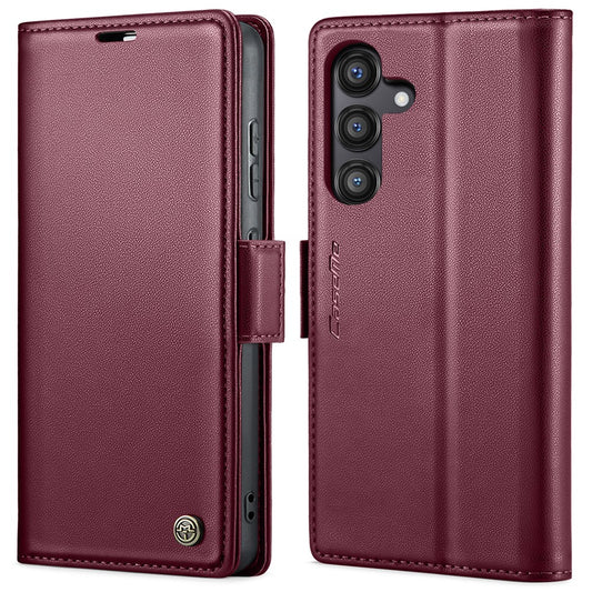 Galaxy S24 FE Glänzende Wallet-Hülle – RFID-Schutz & Ständer
