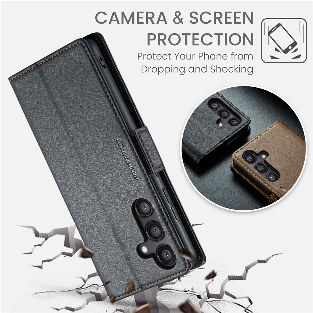 Galaxy S24 FE Glänzende Wallet-Hülle – RFID-Schutz & Ständer