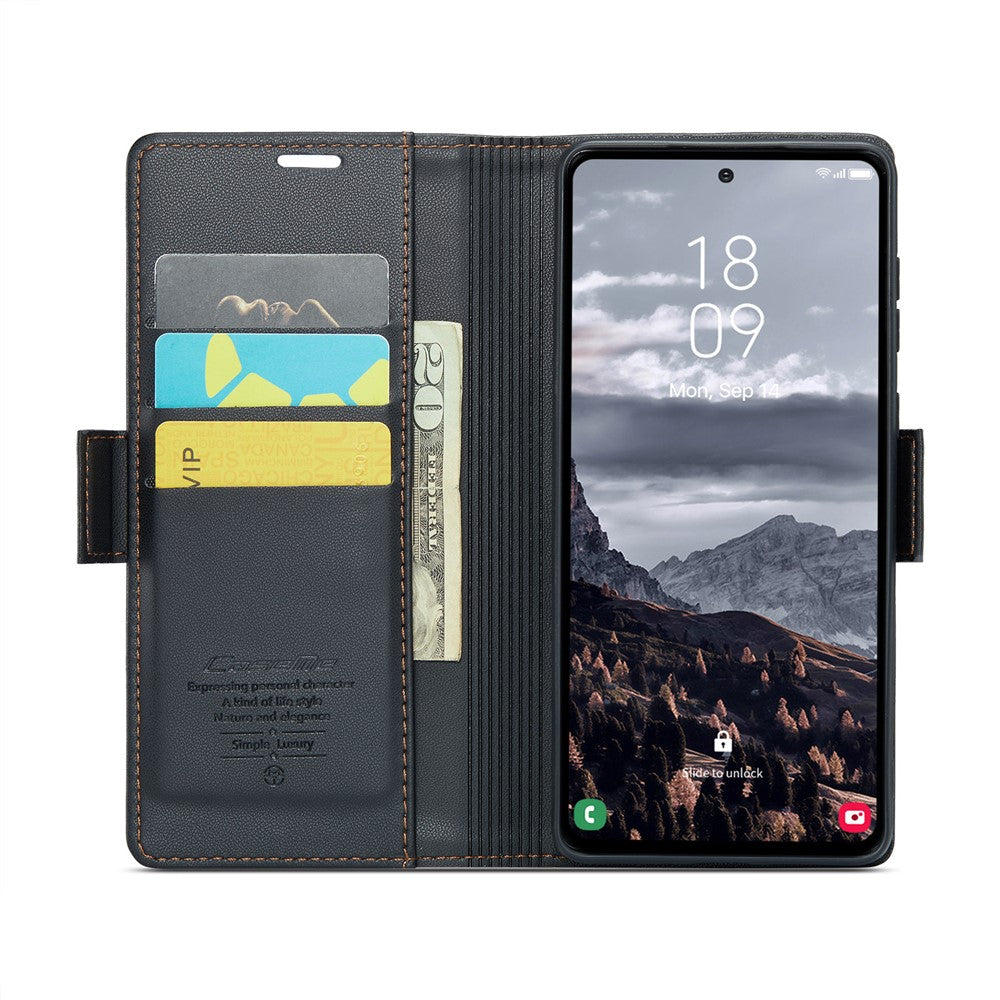 Galaxy S24 FE Glänzende Wallet-Hülle – RFID-Schutz & Ständer