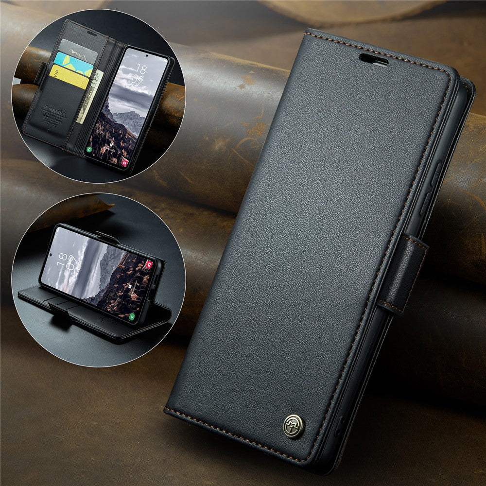 Galaxy S24 FE Glänzende Wallet-Hülle – RFID-Schutz & Ständer