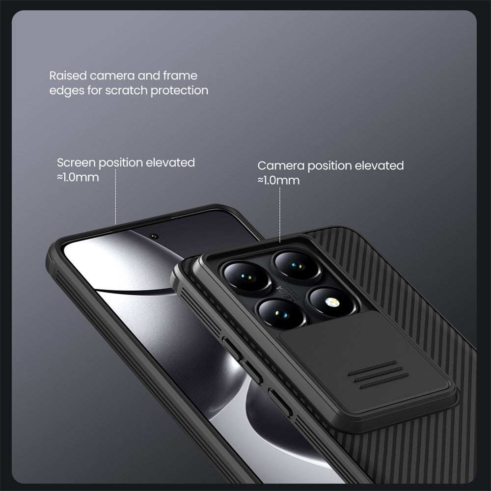 NILLKIN Camshield Pro Series for Xiaomi 14T Pro Case PC+TPU Slide Camera Lid Phone Cover