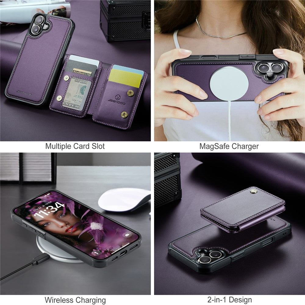 iPhone 16 Leder-Handyhülle – Mit abnehmbarer magnetische Kartentasche