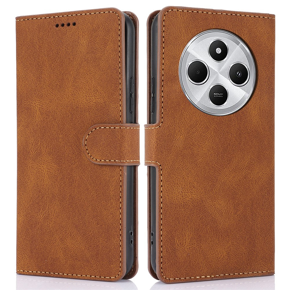 For Xiaomi Poco C75 4G / Redmi 14R 5G / 14C 4G Case PU Leather Phone Cover with Wallet Stand View