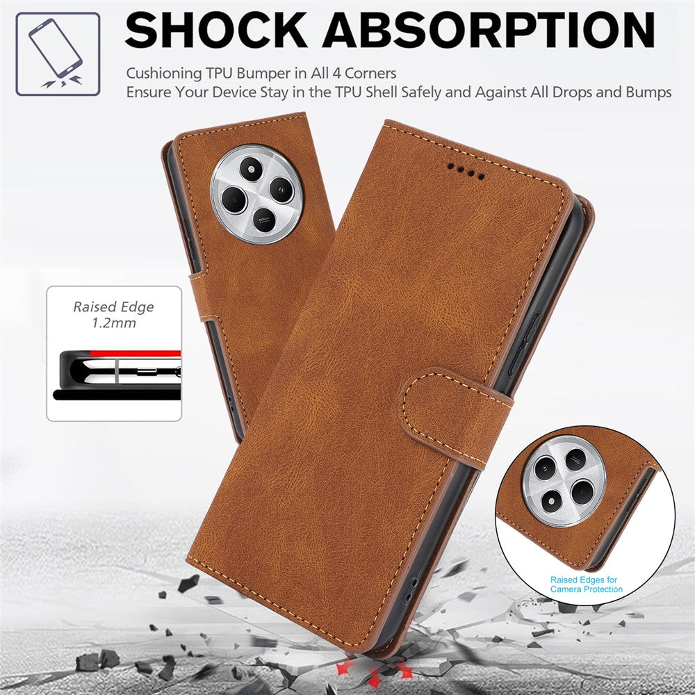 For Xiaomi Poco C75 4G / Redmi 14R 5G / 14C 4G Case PU Leather Phone Cover with Wallet Stand View