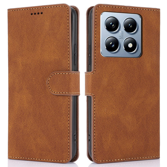 Xiaomi 14T Pro Handyhülle – aus PU-Leder mit Brieftaschen-Standansicht