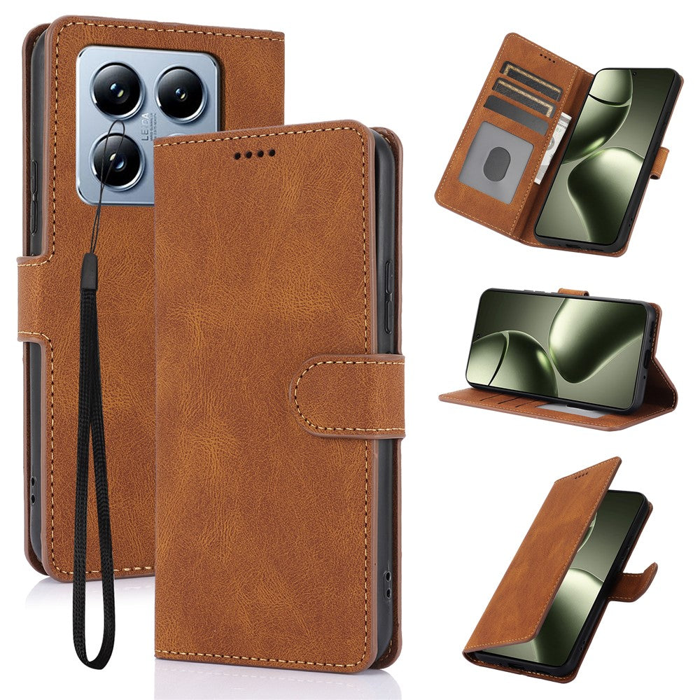 For Xiaomi 14T Pro Case PU Leather Phone Cover with Wallet Stand View