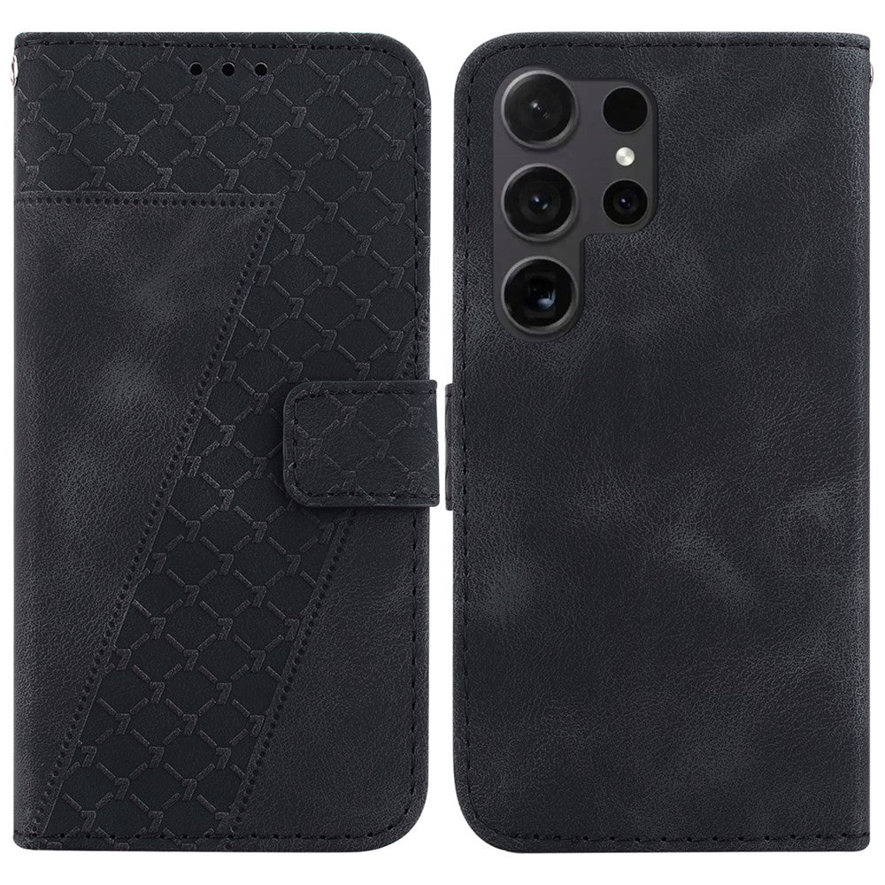 Galaxy S25 Ultra Leder-Wallet-Hülle – Mit Prägung & Ständer