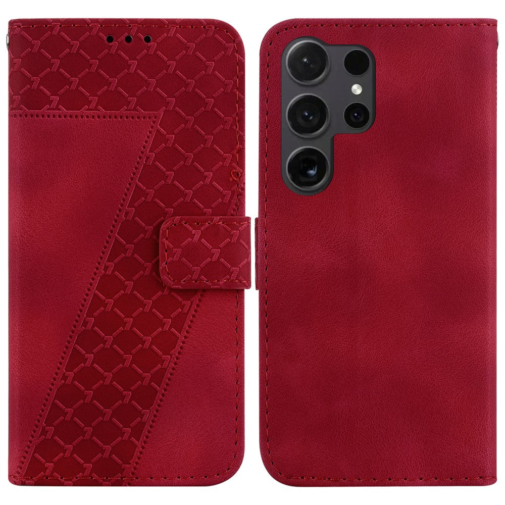 Galaxy S25 Ultra Leder-Wallet-Hülle – Mit Prägung & Ständer