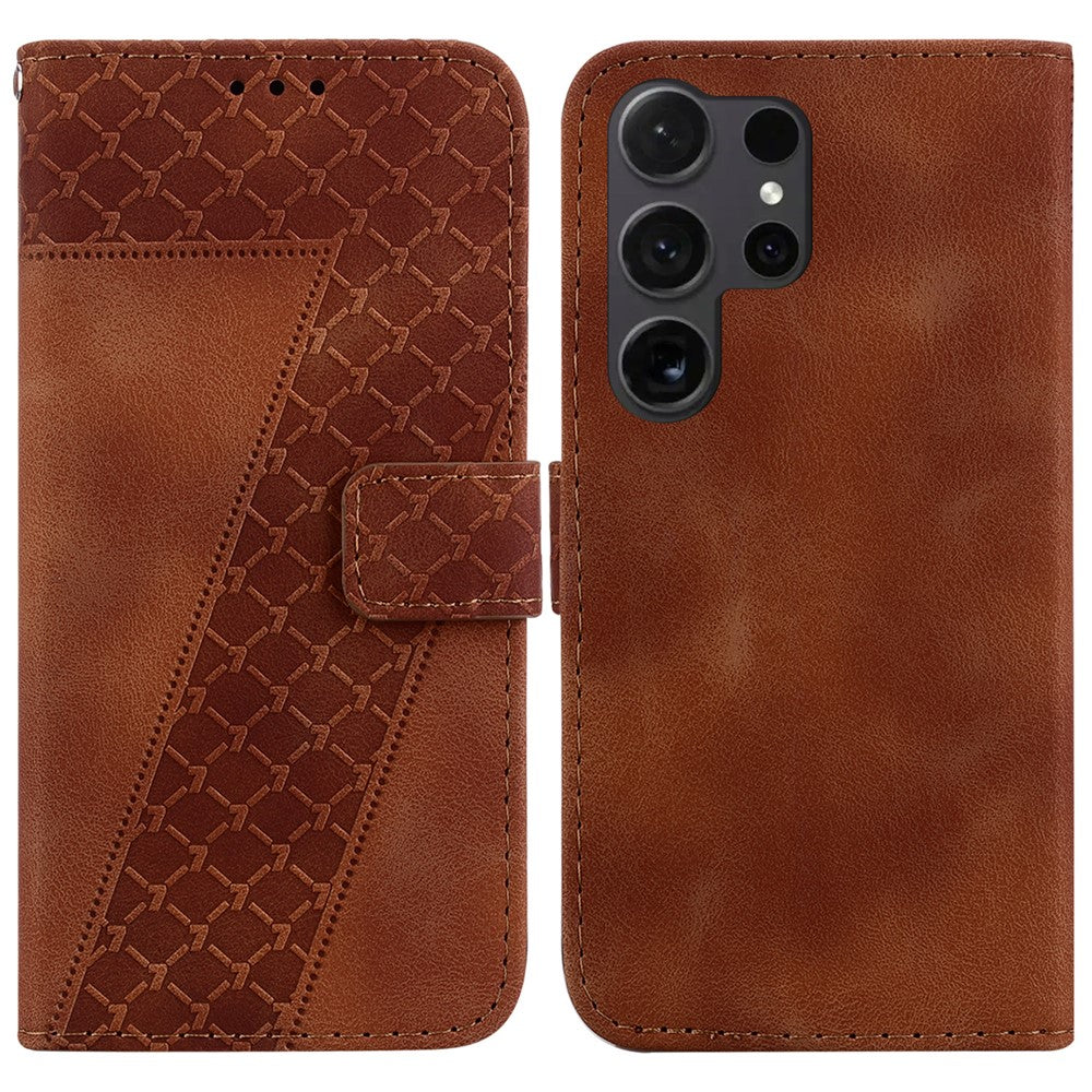 Galaxy S25 Ultra Leder-Wallet-Hülle – Mit Prägung & Ständer
