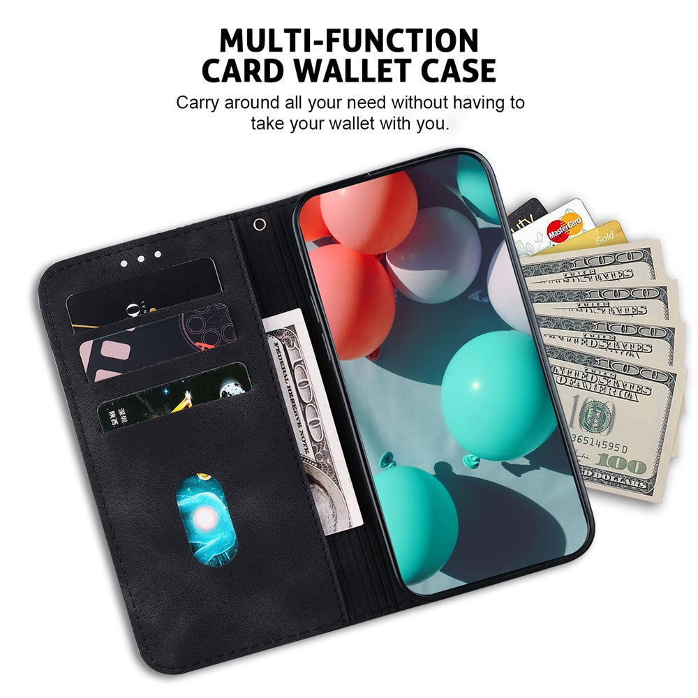 Galaxy S25 Plus Leder-Wallet-Hülle – Mit Prägung & Ständer