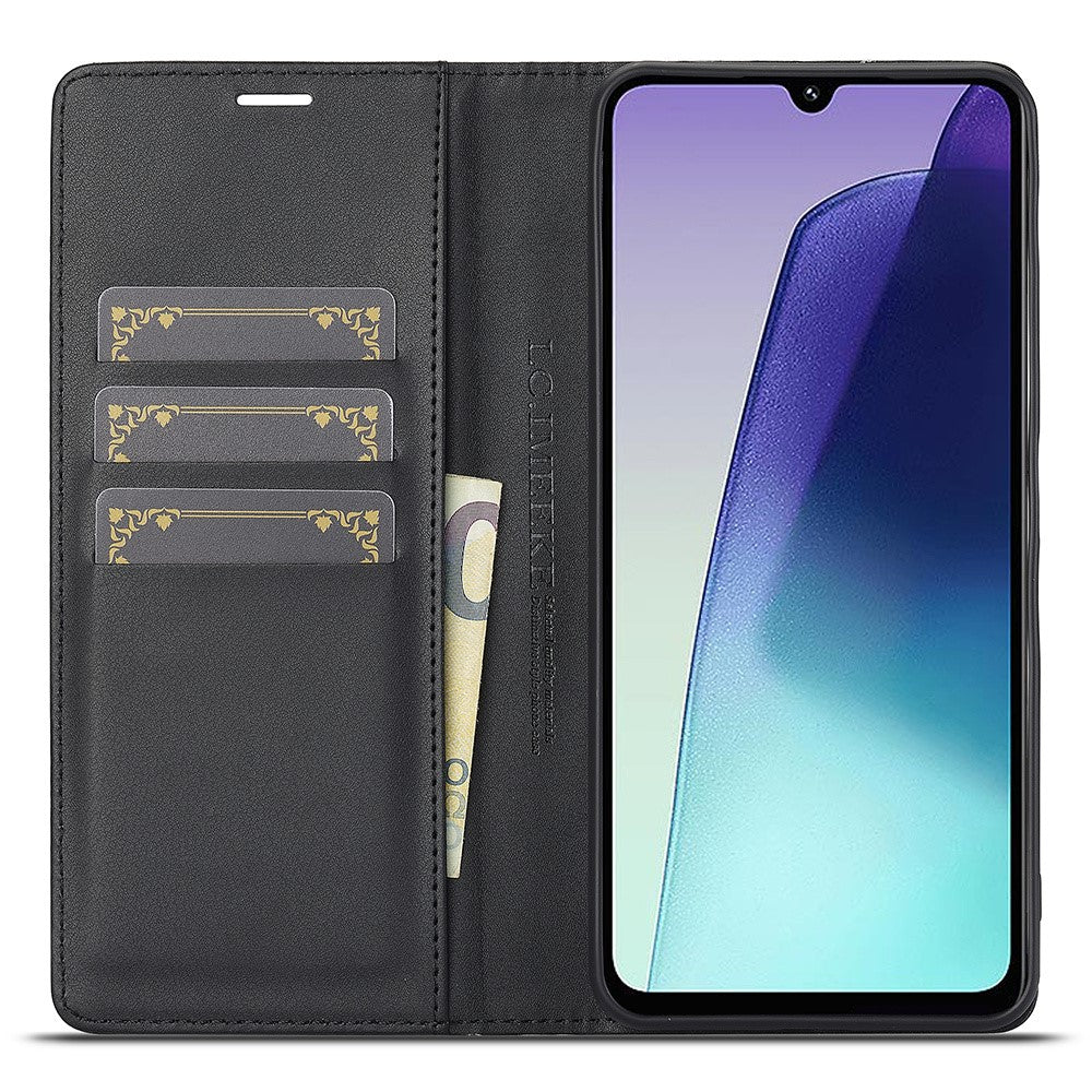 LC.IMEEKE For Xiaomi Poco C75 4G / Redmi 14R 5G / 14C 4G Case Carbon Fiber Texture Phone Cover Stand Card Holder