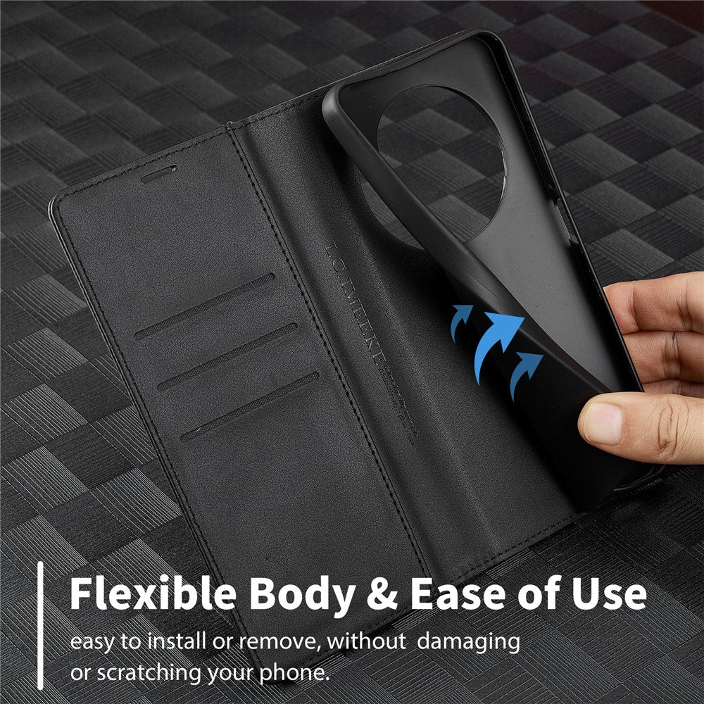 LC.IMEEKE For Xiaomi Poco C75 4G / Redmi 14R 5G / 14C 4G Case Carbon Fiber Texture Phone Cover Stand Card Holder