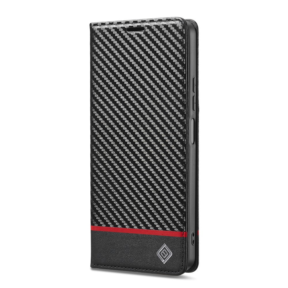 LC.IMEEKE For Xiaomi Poco C75 4G / Redmi 14R 5G / 14C 4G Case Carbon Fiber Texture Phone Cover Stand Card Holder