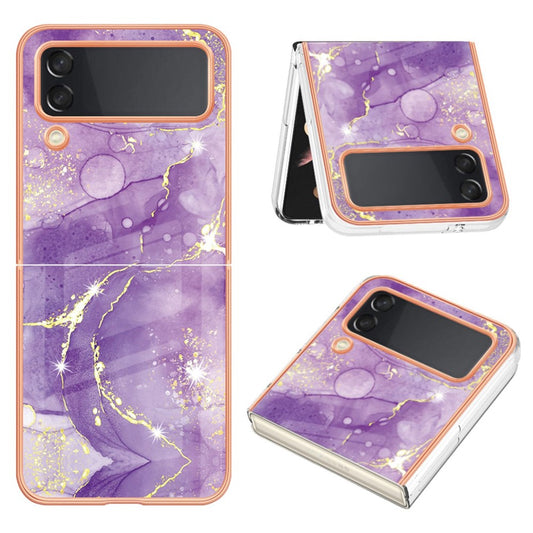 Galaxy Z Flip4 5G Schutzhülle – Mit Marmormuster 2,0 mm Galvanik-Rückseite