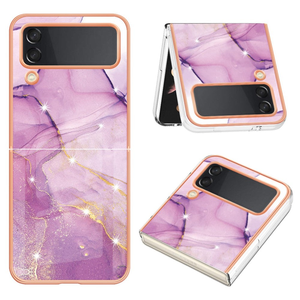 Galaxy Z Flip4 5G Schutzhülle – Mit Marmormuster 2,0 mm Galvanik-Rückseite