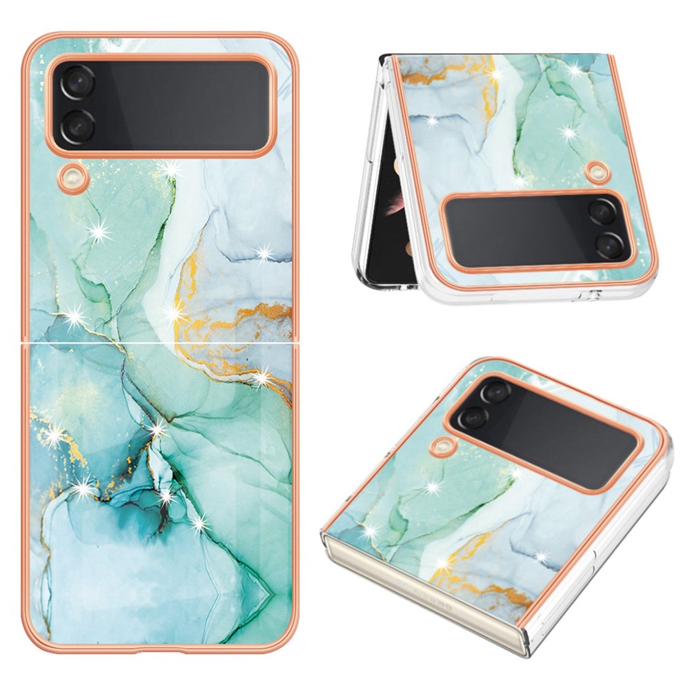 Galaxy Z Flip4 5G Schutzhülle – Mit Marmormuster 2,0 mm Galvanik-Rückseite