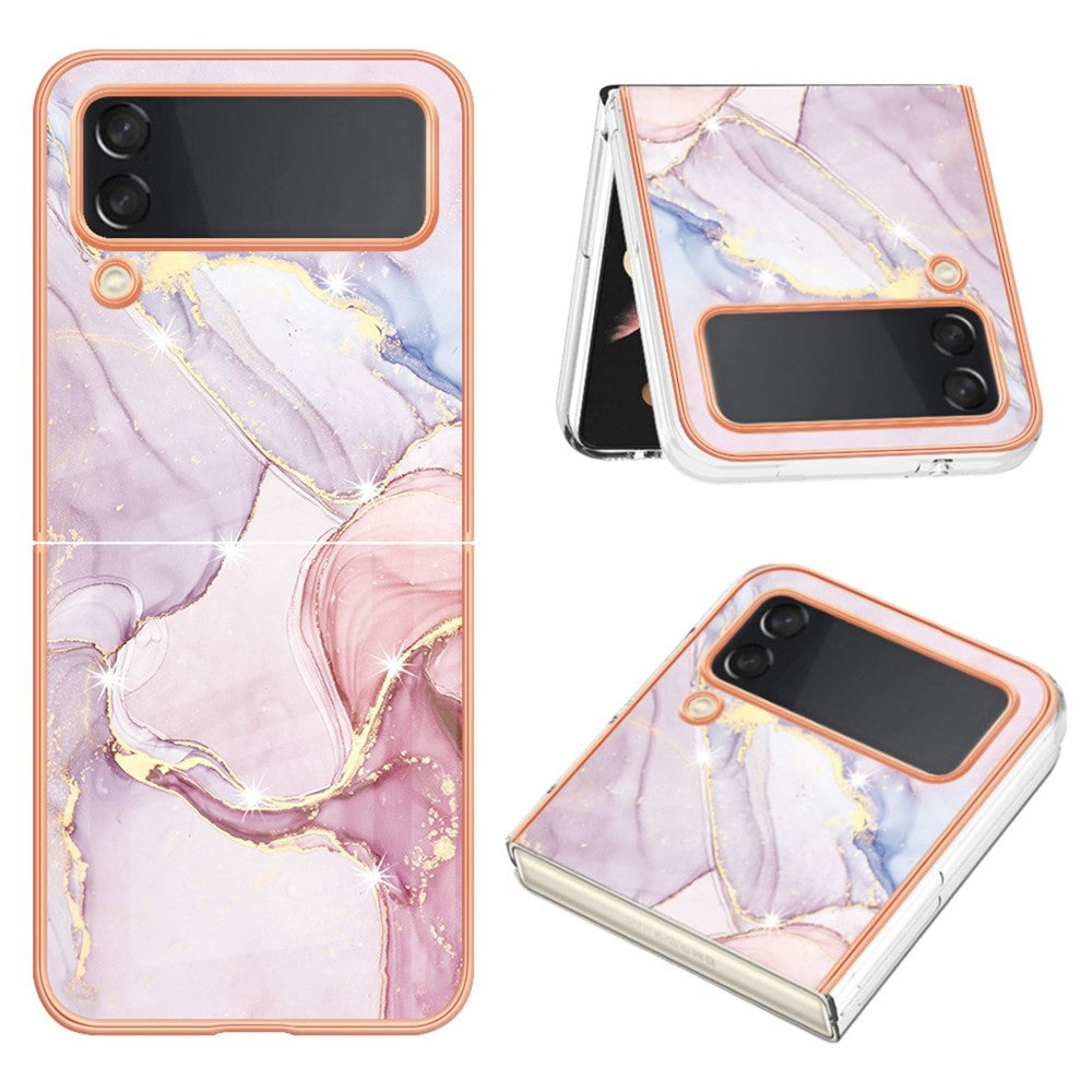 Galaxy Z Flip4 5G Schutzhülle – Mit Marmormuster 2,0 mm Galvanik-Rückseite