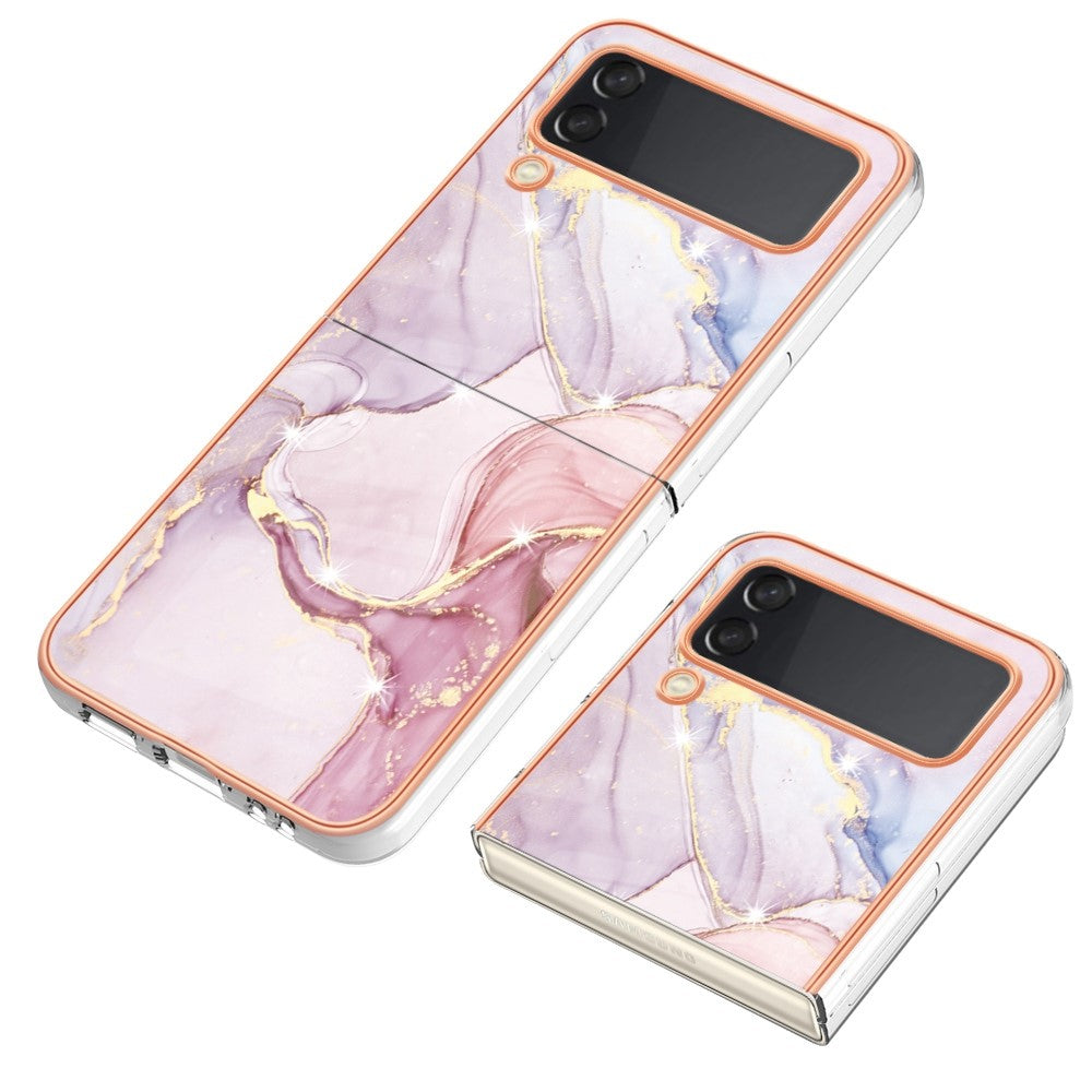 Galaxy Z Flip4 5G Schutzhülle – Mit Marmormuster 2,0 mm Galvanik-Rückseite