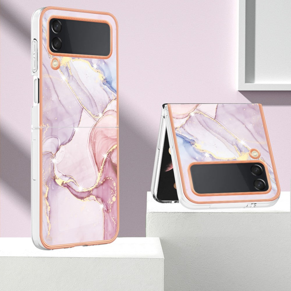 Galaxy Z Flip4 5G Schutzhülle – Mit Marmormuster 2,0 mm Galvanik-Rückseite