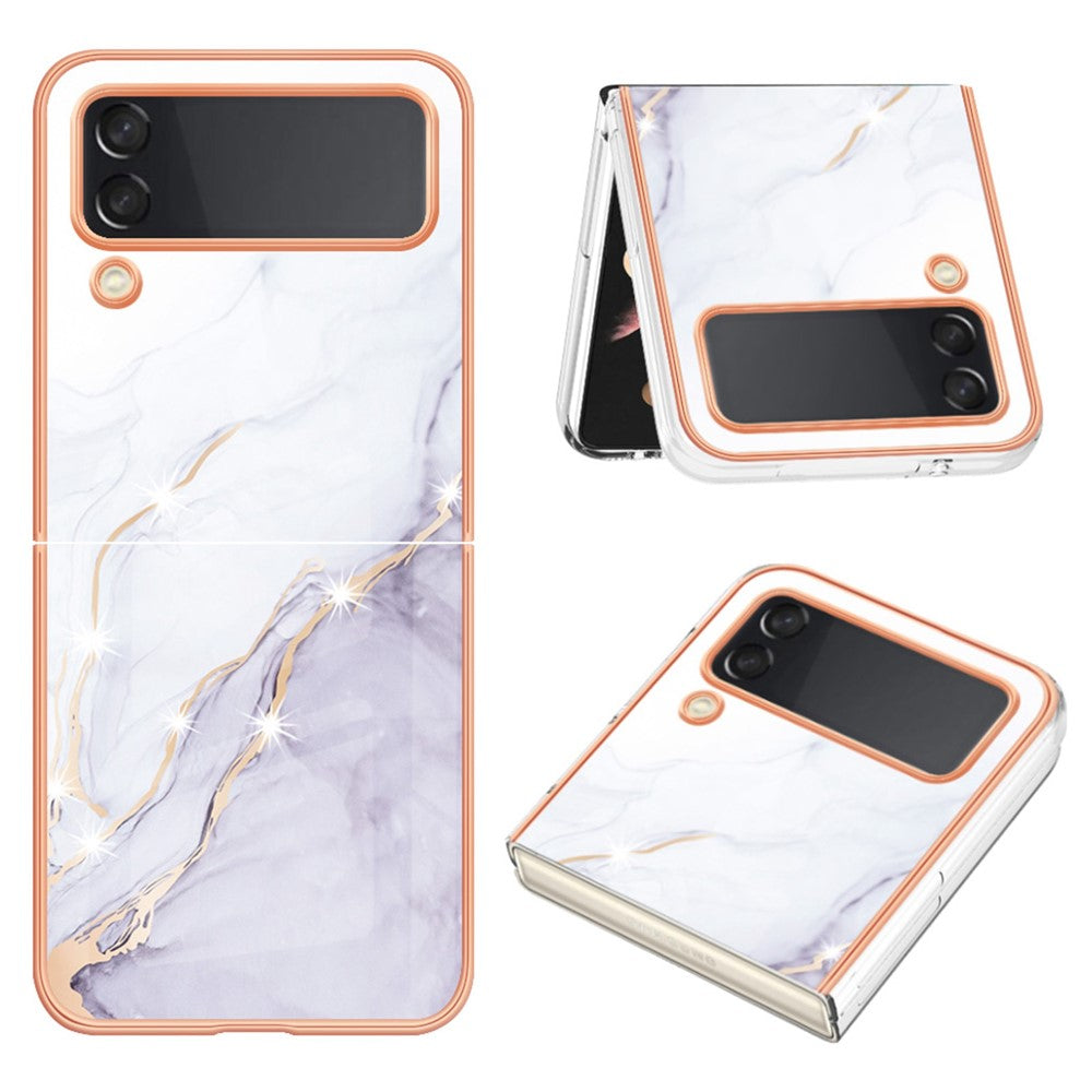 Galaxy Z Flip4 5G Schutzhülle – Mit Marmormuster 2,0 mm Galvanik-Rückseite