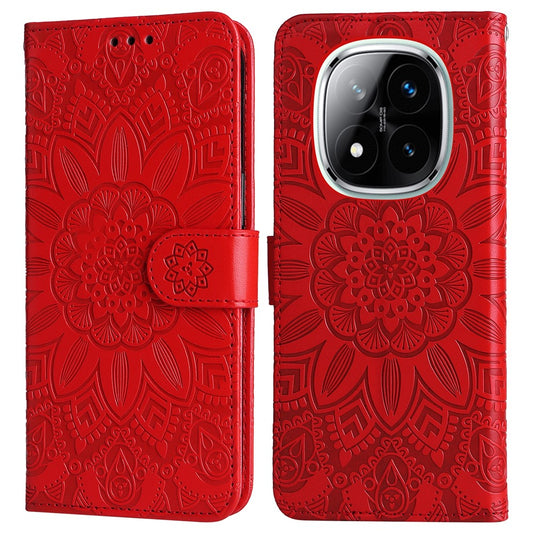 Xiaomi Redmi Note 14 Pro 5G / Xiaomi Redmi Note 14 Pro+ 5G / Xiaomi Poco X7 5G Handyhülle – Note 14 Pro 5G / Poco X7 5G Sonnenblumen-Aufdruck Leder Brieftasche