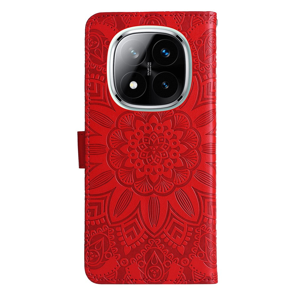 For Xiaomi Redmi Note 14 Pro+ 5G / Note 14 Pro 5G / Poco X7 5G Case Sunflower Imprint Leather Wallet Phone Cover