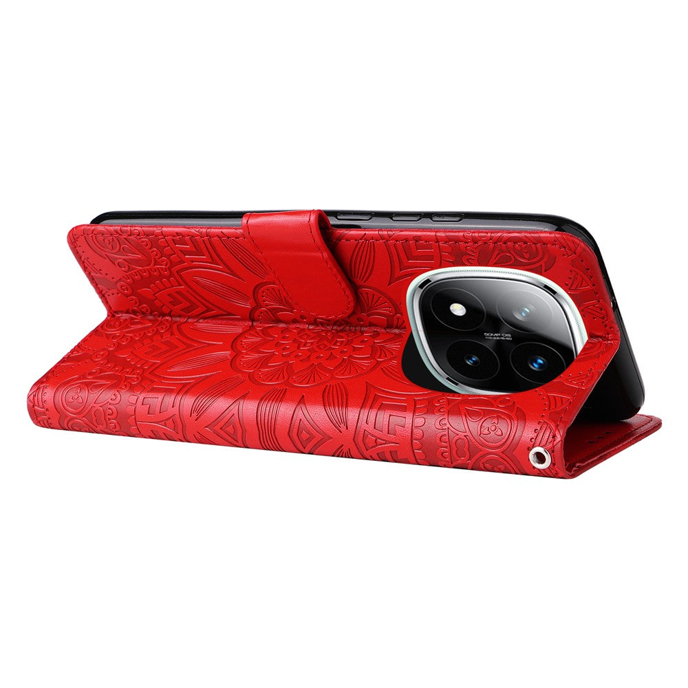 For Xiaomi Redmi Note 14 Pro+ 5G / Note 14 Pro 5G / Poco X7 5G Case Sunflower Imprint Leather Wallet Phone Cover
