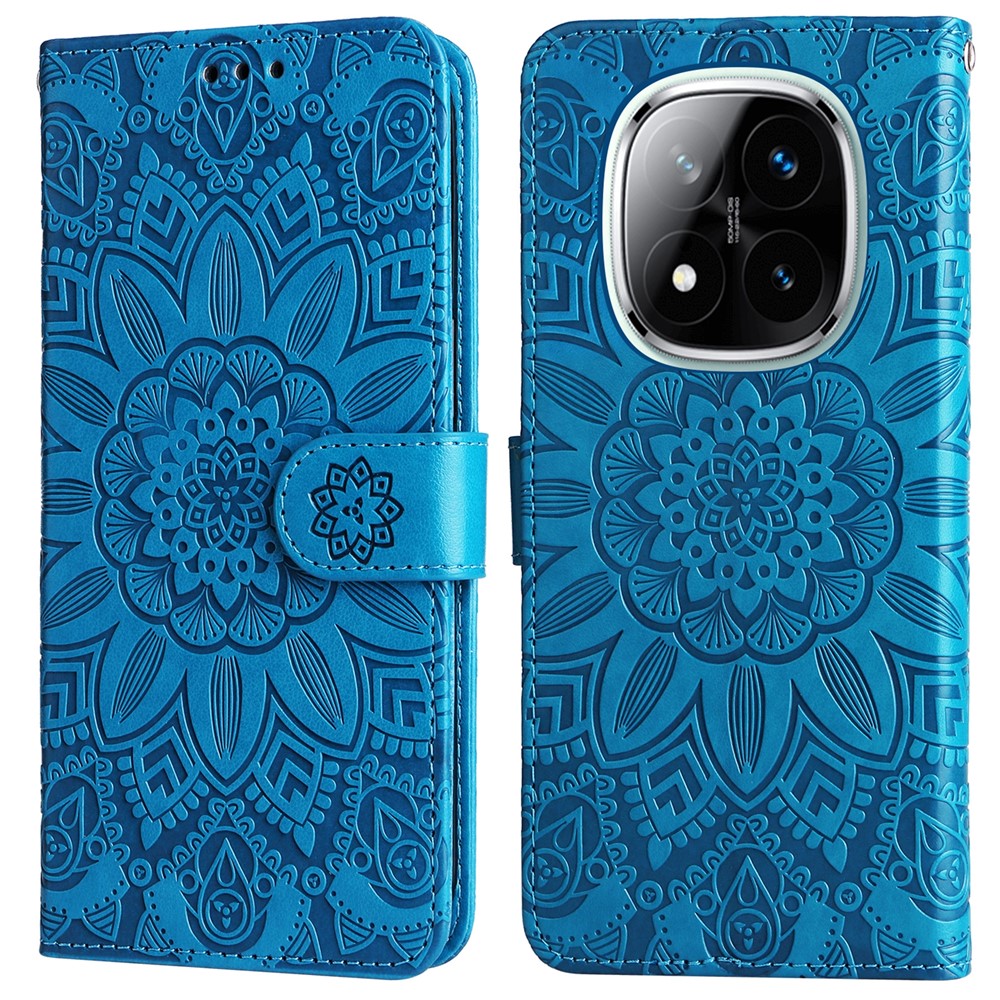 For Xiaomi Redmi Note 14 Pro+ 5G / Note 14 Pro 5G / Poco X7 5G Case Sunflower Imprint Leather Wallet Phone Cover
