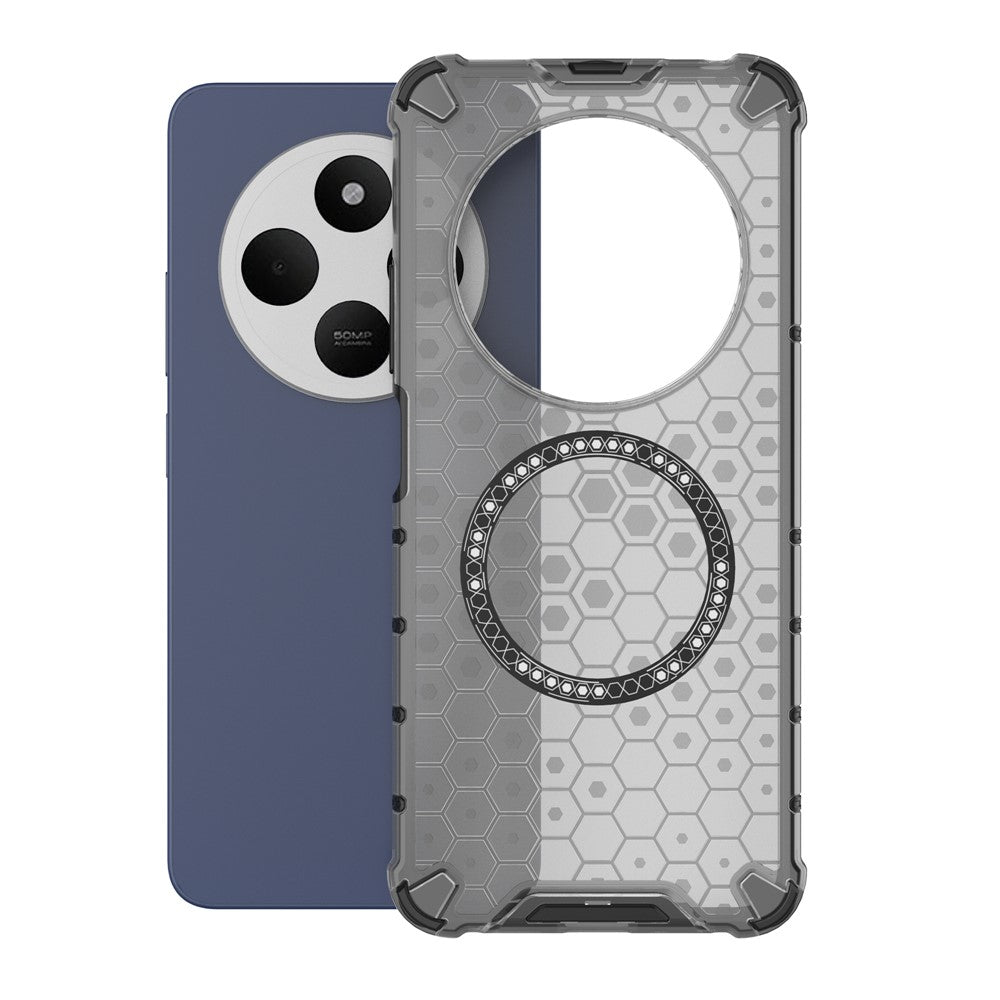 For Xiaomi Poco C75 4G / Redmi 14R 5G / 14C 4G Magnetic Case Honeycomb Design TPU+PC Phone Cover
