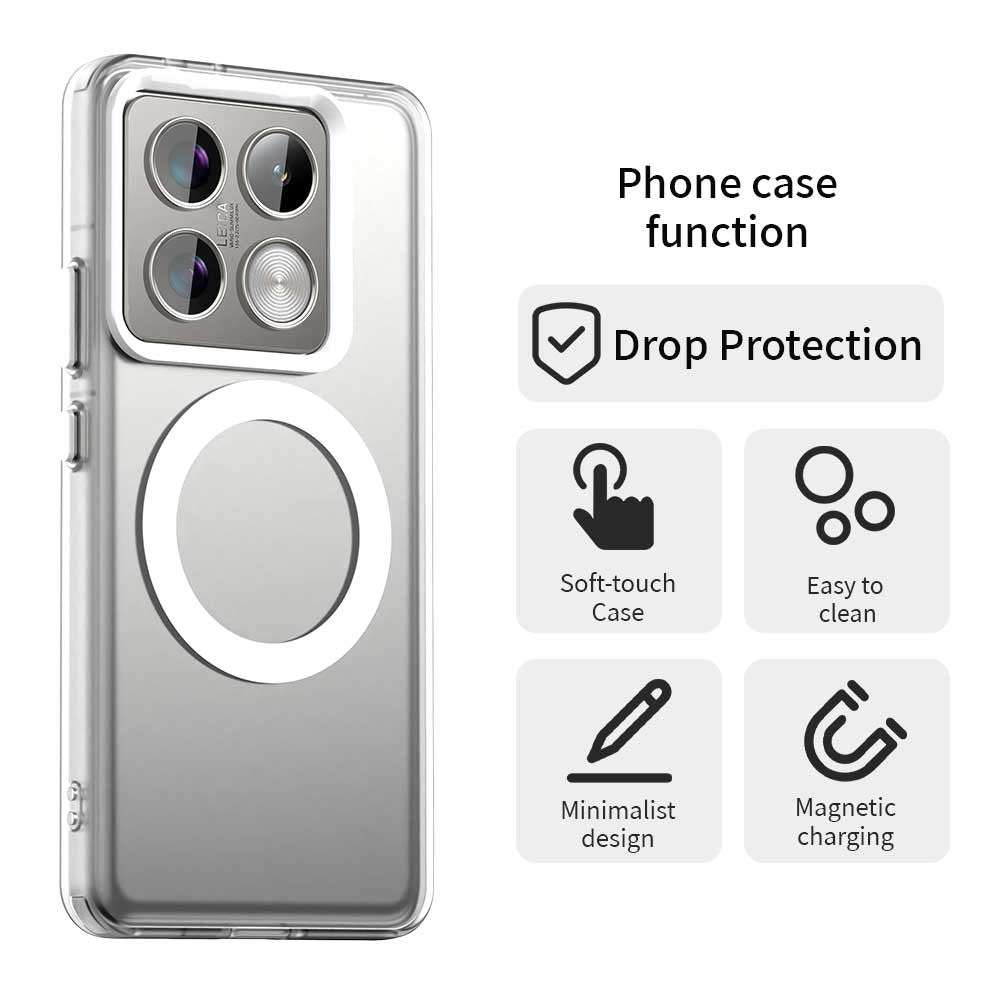 Candy Series For Xiaomi 14T Pro Magnetic Case PC+TPU+PET Anti-Drop Phone Cover