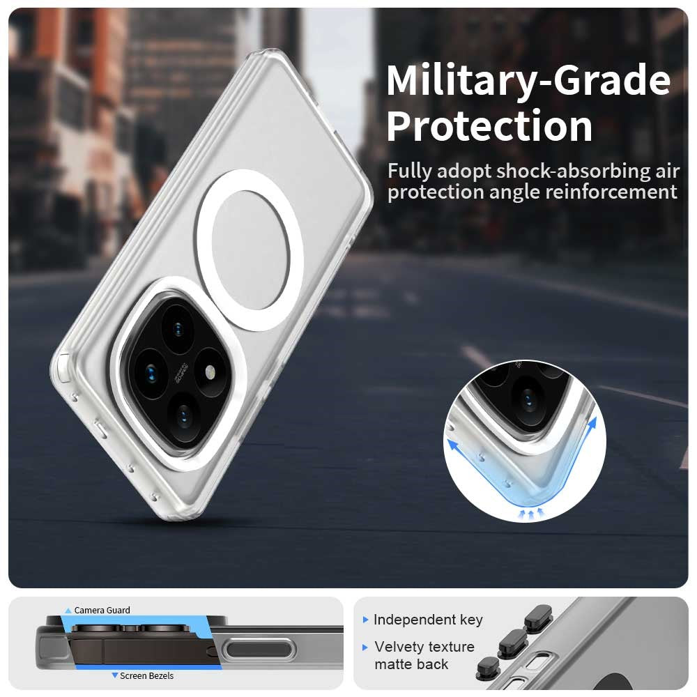 For Xiaomi Redmi Note 14 Pro 5G / Poco X7 5G Magnetic Case PC+TPU+PET Anti-Drop Phone Cover