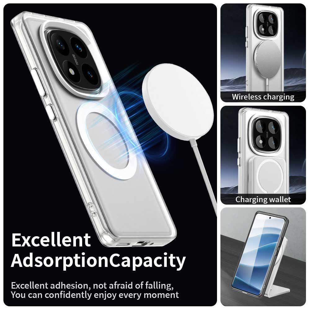 For Xiaomi Redmi Note 14 Pro 5G / Poco X7 5G Magnetic Case PC+TPU+PET Anti-Drop Phone Cover