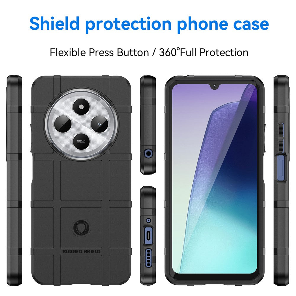 For Xiaomi Poco C75 4G / Redmi 14R 5G / 14C 4G Case Grid Design Soft TPU Scratch-Proof Phone Cover