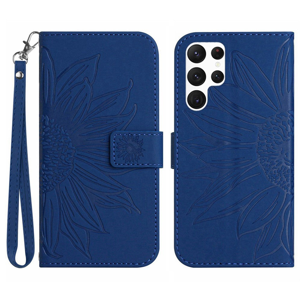 Galaxy S25 Ultra Wallet-Hülle – Sonnenblume aufgedruckt, mit Ständer & Riemen