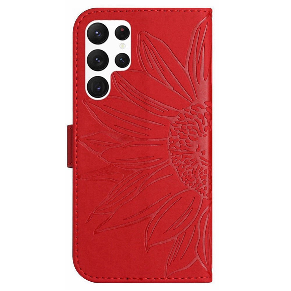 Galaxy S25 Ultra Wallet-Hülle – Sonnenblume aufgedruckt, mit Ständer & Riemen