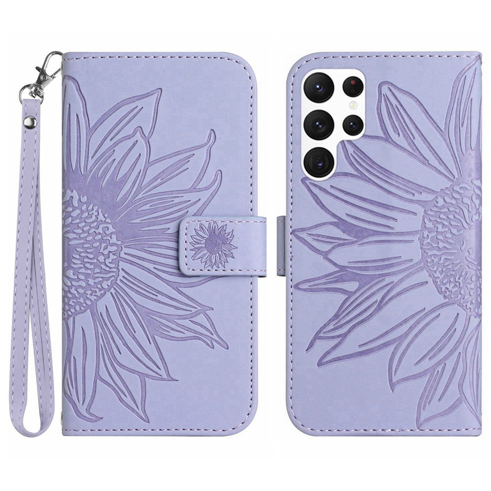 Galaxy S25 Ultra Wallet-Hülle – Sonnenblume aufgedruckt, mit Ständer & Riemen